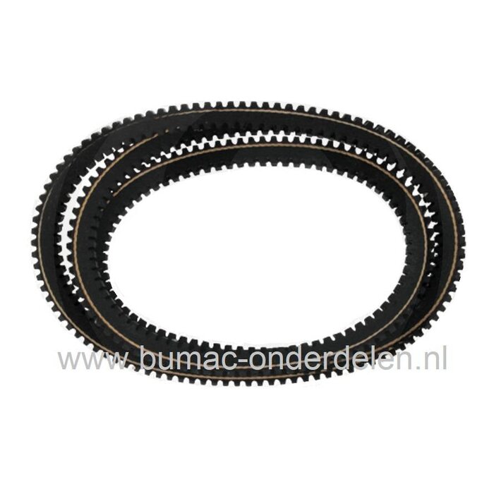 Dubbel Getande Riem voor John Deere Maaiers met 42 - 48 of 54 Inch Maaidek Aandrijfriem komt onder andere voor op JohnDeere X300, X320, X324, X340, X360, X500, X520, X534, X540 Zitmaaier, Tuintrekker Tandriem Aandrijving Maaimessen