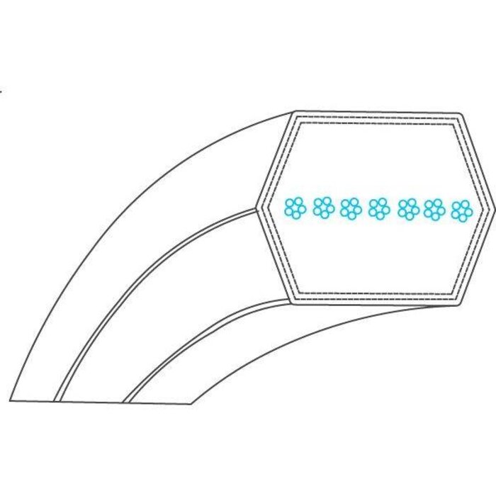 Zeskantsnaar AA93 voor Maaidekaandrijving MTD - Wolf - Bolens - Cub Cadet - White - Yardman, Zitmaaier - Frontmaaier - Tuintrekker Eurotrac 155/102 - 155-102, Eurotrac 155/102 - E165 - ET13 - ET130 - ET160 - TN7145 - RH180 