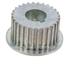 Getande Poelie 28 Tands voor Aandrijving van de Messen bij MTD, Kynast Verticuteermachine TSV40B - V40G - V41BL - V42BL - 35V-405, 35V-406 Getande Pouly, Tandwiel zit op de As van de Motor