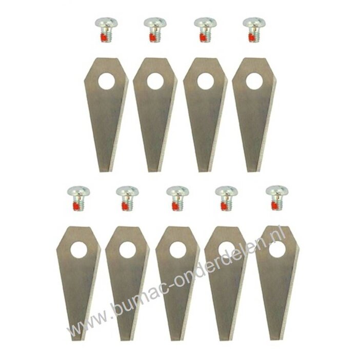 Set Messen voor Bosch Robotmaaier Indego 800, Indego 1000, Indego 1100, Indego 1200, Indego 1300 Connect Messenset met Schroeven Verpakt per 9 Stuks voor Maairobot, Grasmaaier