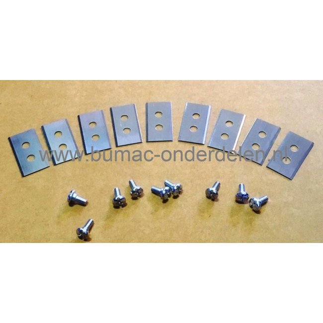 Messenset 9 Stuks voor Robotmaaier van WORX LANDROID M1000, WG754E, WG791E.1, WG791E, WG794E, WG793E.1, WG793E, WG795E Maairobot Messet met Schroeven, Maaimes Automatische Grasmaaier