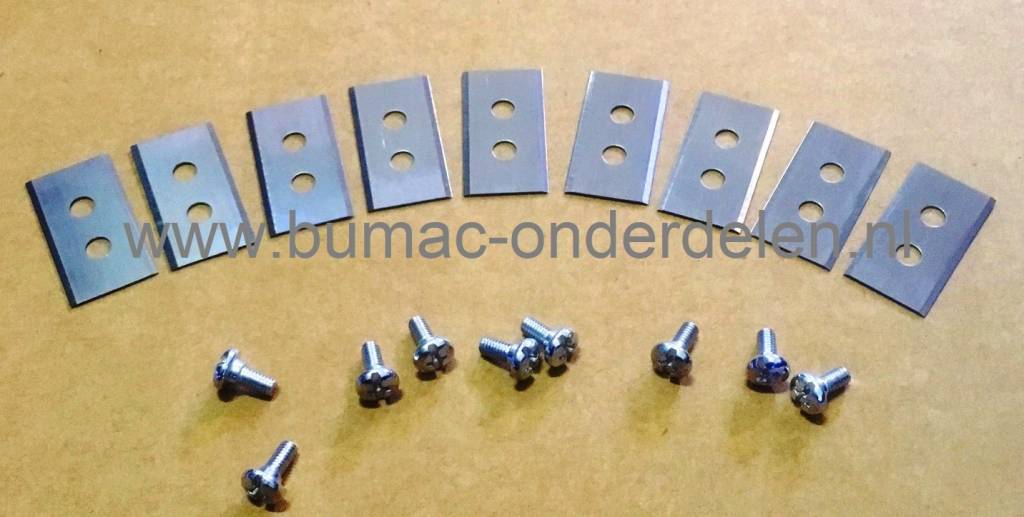 Messenset 9 Stuks voor Robotmaaier van WORX LANDROID M1000, WG754E, WG791E.1, WG791E, WG794E, WG793E.1, WG793E, WG795E Maairobot Messet met Schroeven, Maaimes Automatische Grasmaaier