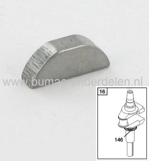 Spie voor Tandwiel op Krukas van Briggs and Stratton Motor van 10 T/m 14,5 Pk IC Motor op Zitmaaier, Frontmaaier, Tuintrekker