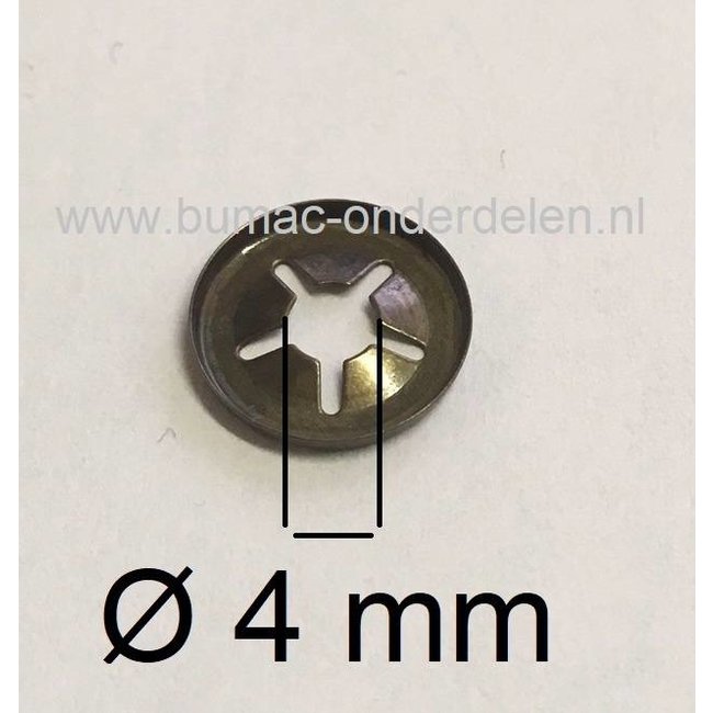 Asklemring  - Starlock Borgring Binnen Ø 4 mm - Buiten Ø 11 mm voor Grasmaaier, Zitmaaier, Frontmaaier, Quad, Tuintrekker, Kooimaaier, Tuinfrees, Minikraan, Werktuigen