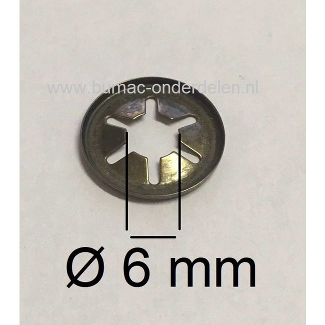 Asklemring  - Starlock Borgring Binnen Ø 6 mm - Buiten Ø 15 mm voor Grasmaaier, Zitmaaier, Frontmaaier, Quad, Tuintrekker, Kooimaaier, Tuinfrees, Minikraan, Werktuigen