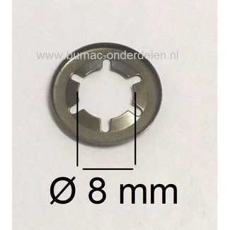 Asklemring  - Starlock Borgring Binnen Ø 8 mm - Buiten Ø 15 mm voor Grasmaaier, Zitmaaier, Frontmaaier, Quad, Tuintrekker, Kooimaaier, Tuinfrees, Minikraan, Werktuigen