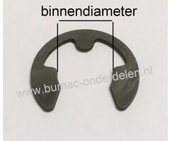 Asborgring Binnendiameter 2,3 mm, voor As Ø 3 - 4 mm met Inkeping  Circlip voor het Bevestigen van Wiel, Wielas, Fusee, Stuurstang, Poelie, Hendels bij Grasmaaier, Zitmaaier, Frontmaaier, Tuintrekker, Kooimaaier, Verticuteermachine, Tuinfrees, Skelter