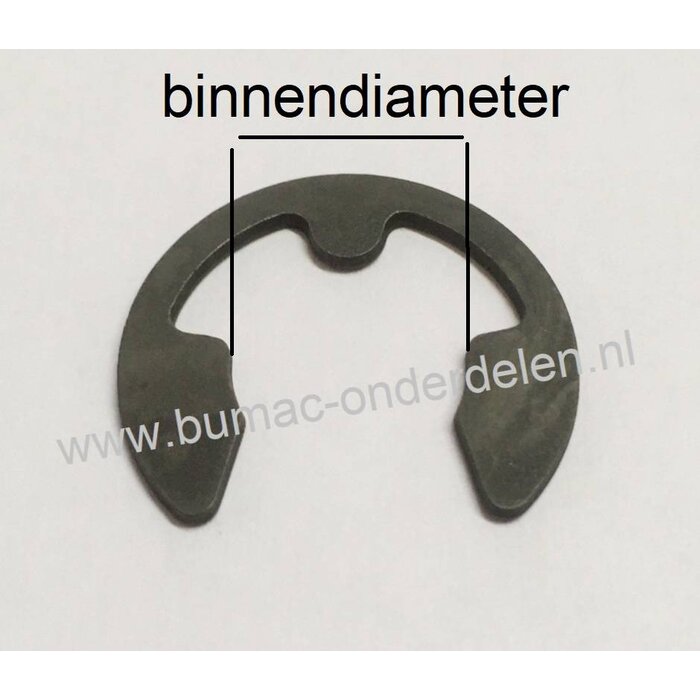 Asborgring Binnendiameter 8 mm, voor As Ø 9 - 10 mm met Inkeping  Circlip voor het Bevestigen van Wiel, Wielas, Fusee, Stuurstang, Poelie, Hendels bij Grasmaaier, Zitmaaier, Frontmaaier, Tuintrekker, Kooimaaier, Verticuteermachine, Tuinfrees, Skelter