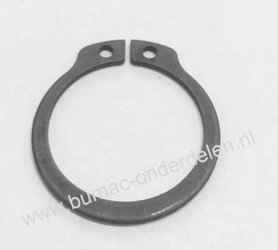 Seegerring voor As Ø 27 mm Clip voor Bevestigen van Wiel, Wielas, Fusee, Hendels, Tandwielen, Mesas, Poelie, Lager, Stuuras bij Grasmaaier, Zitmaaier, Frontmaaier, Tuintrekker, Kooimaaier, Verticuteermachine, Tuinfrees, Bosmaaier, Borgclip