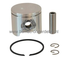 Zuiger Ø 44 mm voor Husqvarna 340EPA, 345EPA, 350EPA, 351EPA, 51EPA, 55EPA, Jonsered 2054, 2055, 2149, CS2141, CS2145, CS2150 Kettingzaag, Zuigerset Compleet met Zuigerveer, Pistonpen en Borgclips voor Kettingzaag, Motorzagen onderdelen