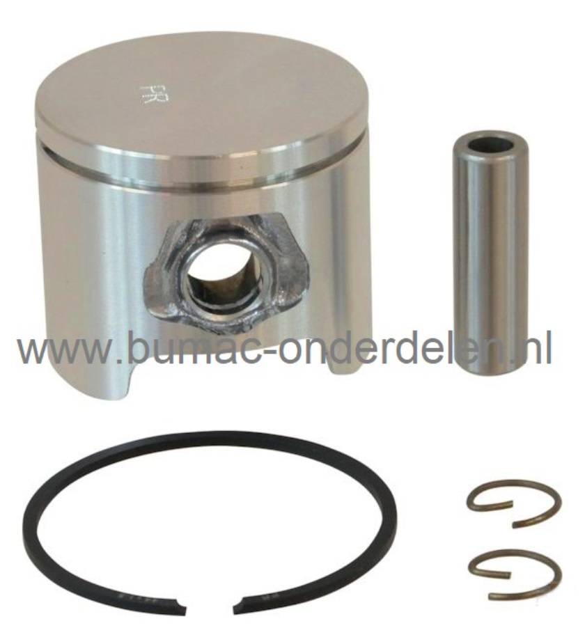 Zuiger Ø 44 mm voor Husqvarna 340EPA, 345EPA, 350EPA, 351EPA, 51EPA, 55EPA, Jonsered 2054, 2055, 2149, CS2141, CS2145, CS2150 Kettingzaag, Zuigerset Compleet met Zuigerveer, Pistonpen en Borgclips voor Kettingzaag, Motorzagen onderdelen