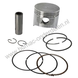 Zuiger Ø 77 mm voor Honda GX270 Motor Zuiger Compleet met Zuigerveren, Pistonpen en Borgclips voor Honda GX 270 Motor op Trilplaat, Veegmachine, Generator, Tuinfrees, Waterpomp, Verticuteermachine, Aggregaat, Kantensnijder, Hakselaar, Kooimaaier, Bladblaz