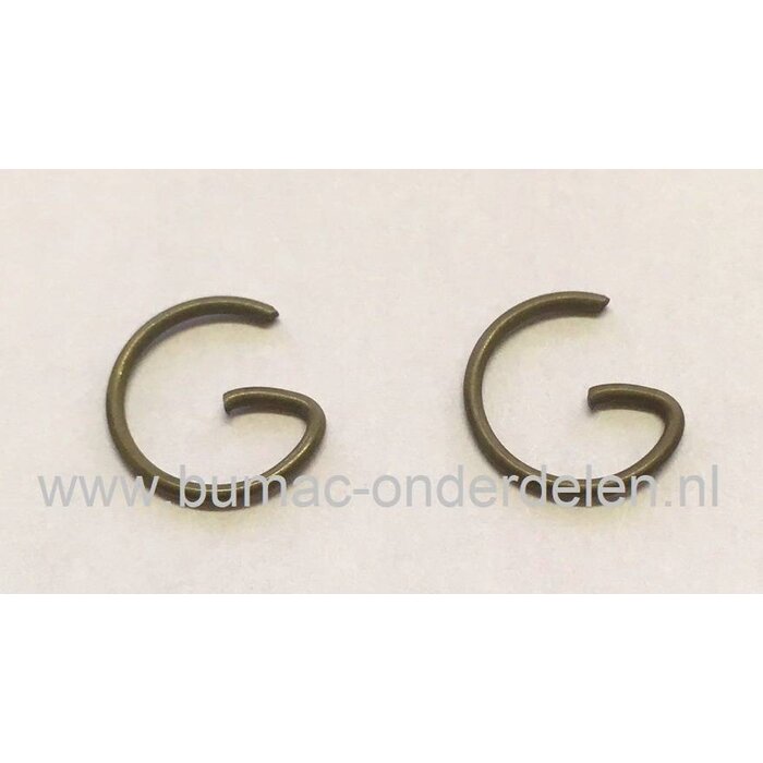 Borgclips voor Pistonpen Ø 8 - 9 - 10 - 12 of 13 mm in Zuiger Kettingzaag, Heggenschaar, Bosmaaier, Bladblazer, Grondboor, Motorzaag, Trimmer, Bandenzaag, Stenenslijper, Motorslijper Circlips Verpakt per 2 Stuks