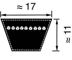 V-Snaar voor Aandrijving van Zitmaaiers - Frontmaaiers, 17x1900 B75