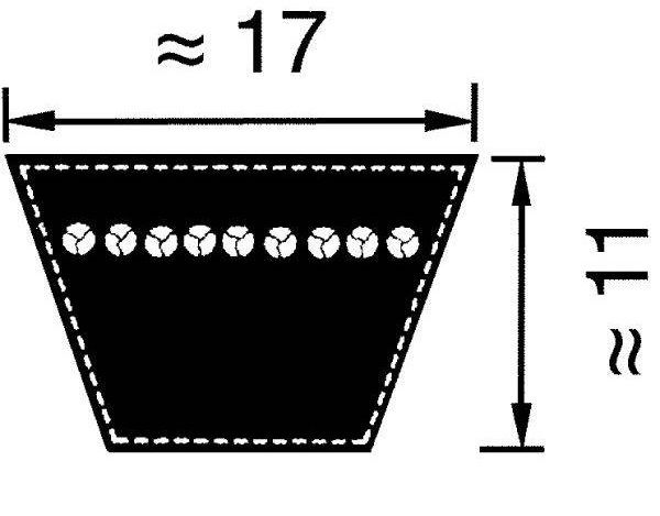 V-Snaar voor Aandrijving van Zitmaaiers - Frontmaaiers, 17x1900 B75