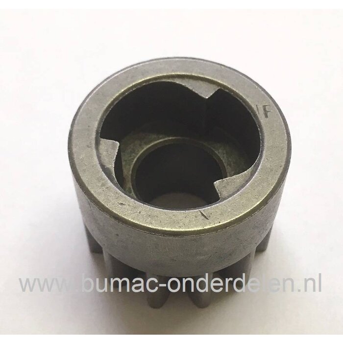 Rondsel Rechts voor Grasveger 14-002 Tandwiel voor Bladveger, Mosveger achter Zitmaaier, Quad, Frontmaaier