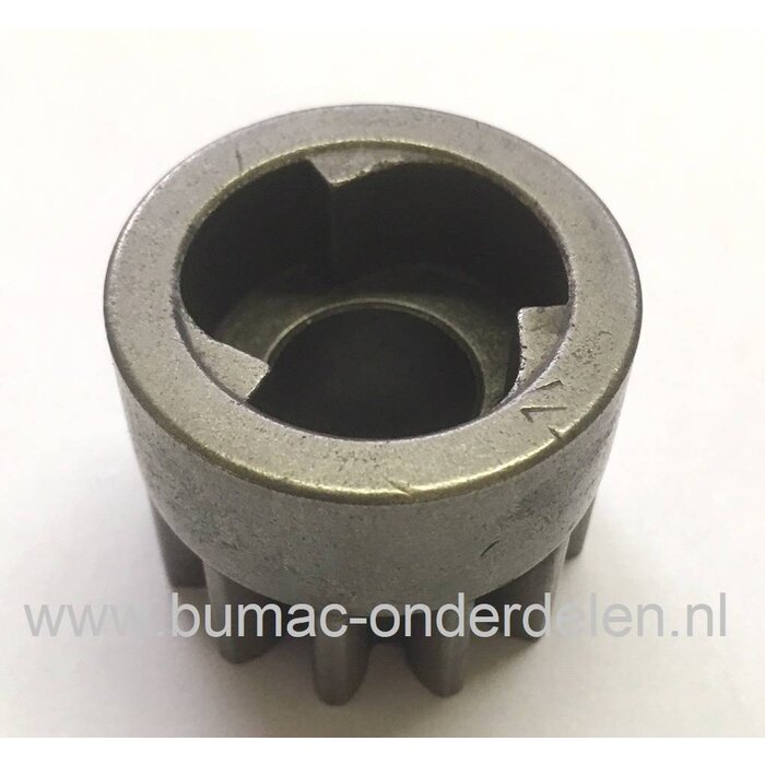 Rondsel links voor Grasveger 14-002 Tandwiel voor Bladveger, Mosveger achter Zitmaaier, Quad, Frontmaaier