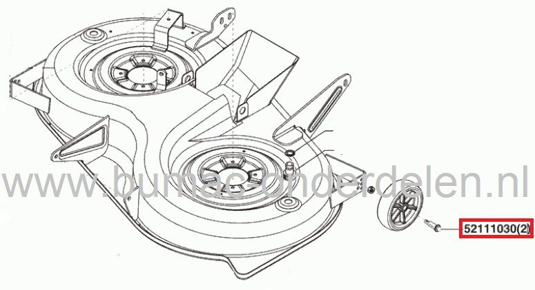 Wielbout voor Alko en Brill Zitmaaier - Frontmaaier - Tuintrekker, Bout voor Maaidek Steunwiel