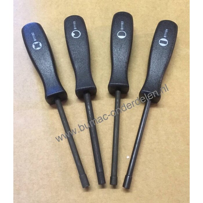 Carburateur Schroevendraaier Set van 4, Schroevendraaier Set voor het Afstellen van de Carburateur bij Kettingzaag, Bosmaaier, Bladblazer, Heggenschaar, Trimmer, Strimmer, 2-Takt Afstelsleutel