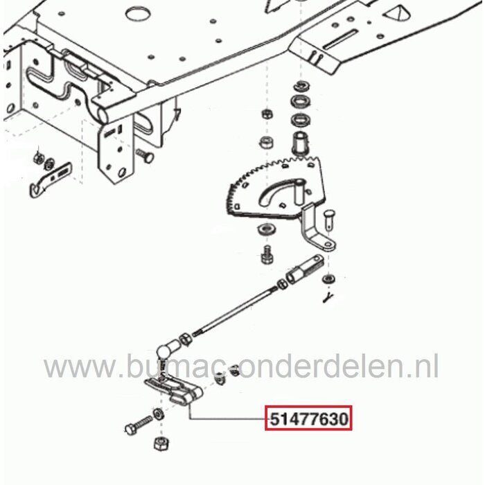 Stuurhendel Alko en Brill Zitmaaier - Frontmaaier - Tuintrekker, Stuurhevel, Arm, T17-102HD Marina, Stuurarm op Fusee voor Wielbesturing