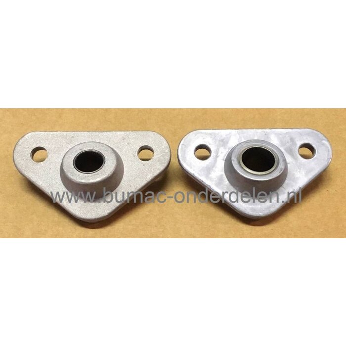 2x Lager met Houder voor Stuuras van Husqvarna, Jonsered, Mcculloch Zitmaaier CT126, CT163T, 164T, 174, 184T, 194, 204T, 224T, CTH2138R, 2642TRE, 195530, GT48, GT54  GTG260TWIN, GTH263T, GTH264, GTH264T, GTH2448T, GTH2452LS, GTH2454T, GTH2572, GTH2648, GT