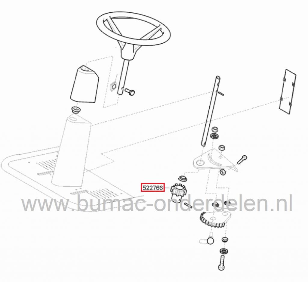 Stuurtandwiel Alko Ride On Zitmaaier - Tuintrekker, Tandwiel 16 Tands, 955ES, 9-55