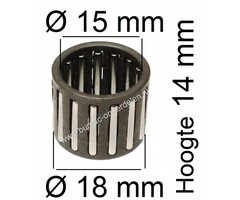 Naaldlager voor Koppelingstrommel van Sachs Dolmar - Oleo Mac Kettingzaag 15x18x14 mm Naaldlager voor Kettingtandwiel  Motorzagen Dolmar 114, 122, 122SL, 122SI, 123, 133, 143, PS6000, PS6800, PS9000, PS9010,  Oleo-Mac 970, 971, 980, 981