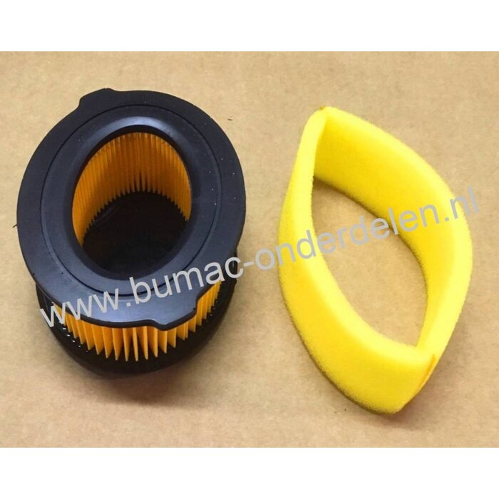 Luchtfilter voor MTD Motor 161VH, 161VHA, 165VH, 165VHA, 165VHB, 165RH, 165RHB, 170AU, 170AUA, 170THA, 170THB, 170VHB met Horizontale Krukas op Tuinfrees, Generator, Verticuteermachine, Veger, Houtversnipperaar, Bladblazer, Kantensnijder, Hakselaar, Aggre