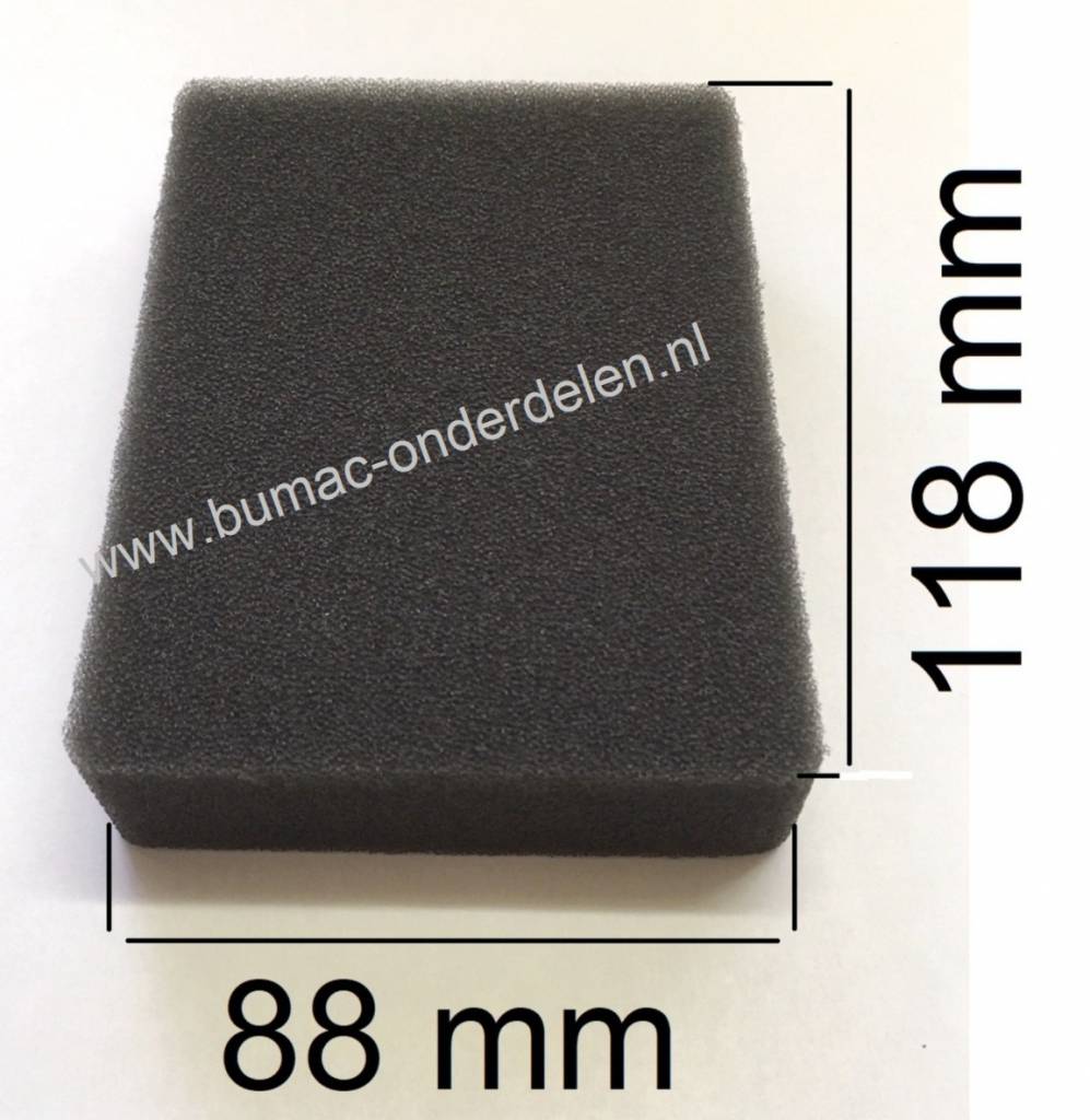 Luchtfilter voor Kawasaki  FA210, FA210A, FA210D, FA130 Motor op Tuinfrees, Verticuteermachine, Kooimaaier, Hakfrees, Kantensnijder, Generator, Aggregaat, Waterpomp Schuimfilter Spons