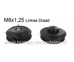 Draadkop TAP-N-GO voor Bosmaaier Aansluiting Linkse Draad M8x1,25 Maaikop met Tip Toets voor Draad Verlenging, Maaidraad 2,4 mm Motorstrimmer, Bermmaaier, Motorzeis