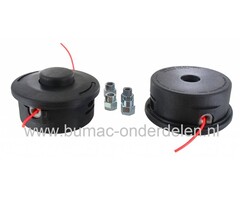 Draadkop TAP-N-GO voor Stihl, Husqvarna, Jonsered, Echo, Shindaiwa Bosmaaiers met een Vermogen van 20 tot 35 cc, Geleverd met 4 Adapters M10x1,00, M10x1,25, M12x1,5, M12x1,75  Linkse Draad o.a. Stihl FS55, FS55R, FS56, FS56RCE, FS70, FS70R, FS80, FS80R,