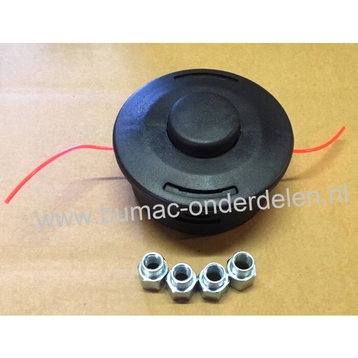 Draadkop TAP-N-GO voor Stihl, Husqvarna, Jonsered, Echo, Shindaiwa Bosmaaiers met een Vermogen van 20 tot 35 cc, Geleverd met 4 Adapters M10x1,00, M10x1,25, M12x1,5, M12x1,75  Linkse Draad o.a. Stihl FS55, FS55R, FS56, FS56RCE, FS70, FS70R, FS80, FS80R,