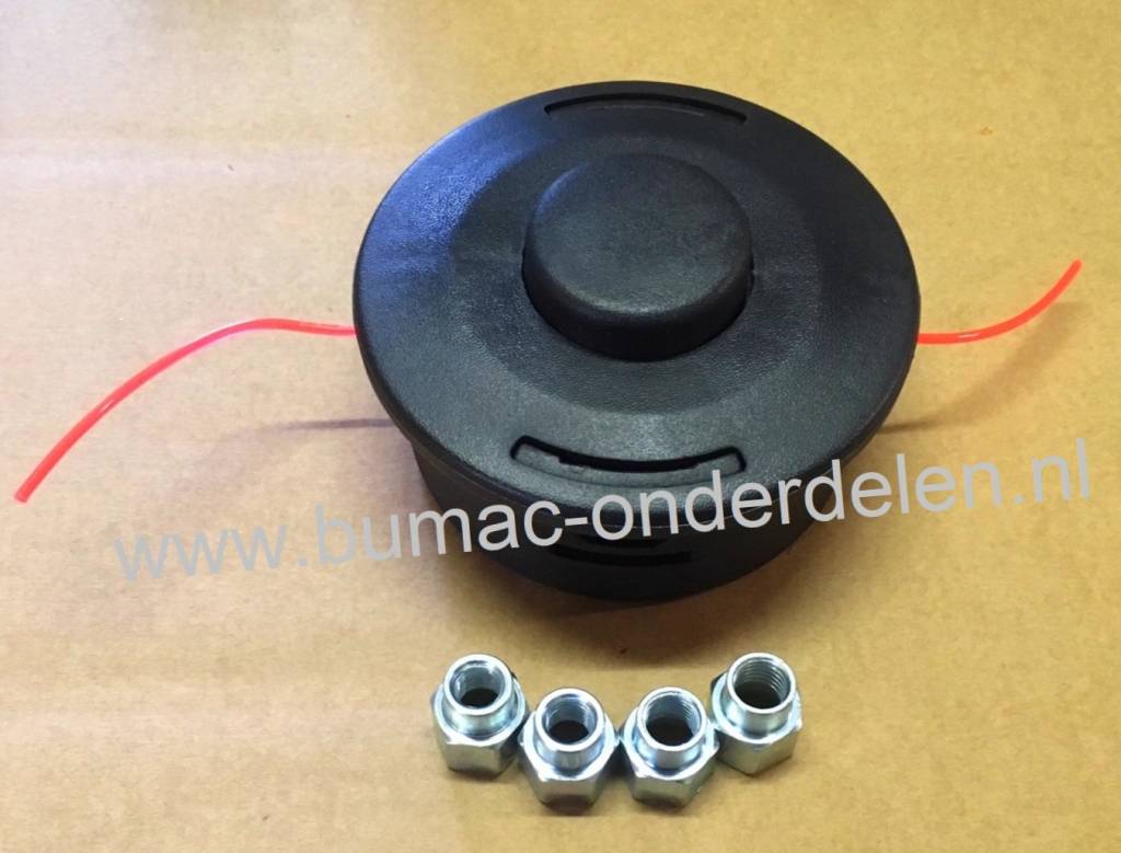 Draadkop TAP-N-GO voor Stihl, Husqvarna, Jonsered, Echo, Shindaiwa Bosmaaiers met een Vermogen van 20 tot 35 cc, Geleverd met 4 Adapters M10x1,00, M10x1,25, M12x1,5, M12x1,75  Linkse Draad o.a. Stihl FS55, FS55R, FS56, FS56RCE, FS70, FS70R, FS80, FS80R,