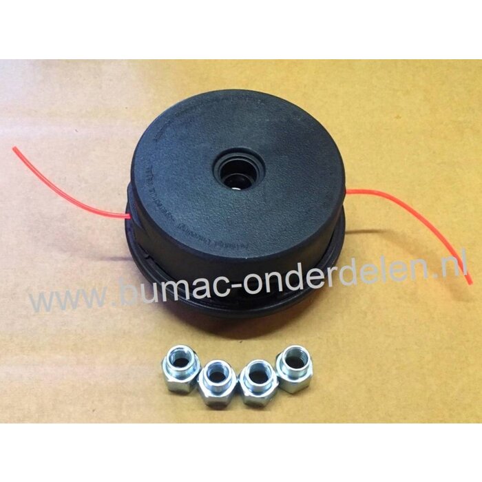 Draadkop TAP-N-GO voor Stihl, Husqvarna, Jonsered, Echo, Shindaiwa Bosmaaiers met een Vermogen van 20 tot 35 cc, Geleverd met 4 Adapters M10x1,00, M10x1,25, M12x1,5, M12x1,75  Linkse Draad o.a. Stihl FS55, FS55R, FS56, FS56RCE, FS70, FS70R, FS80, FS80R,