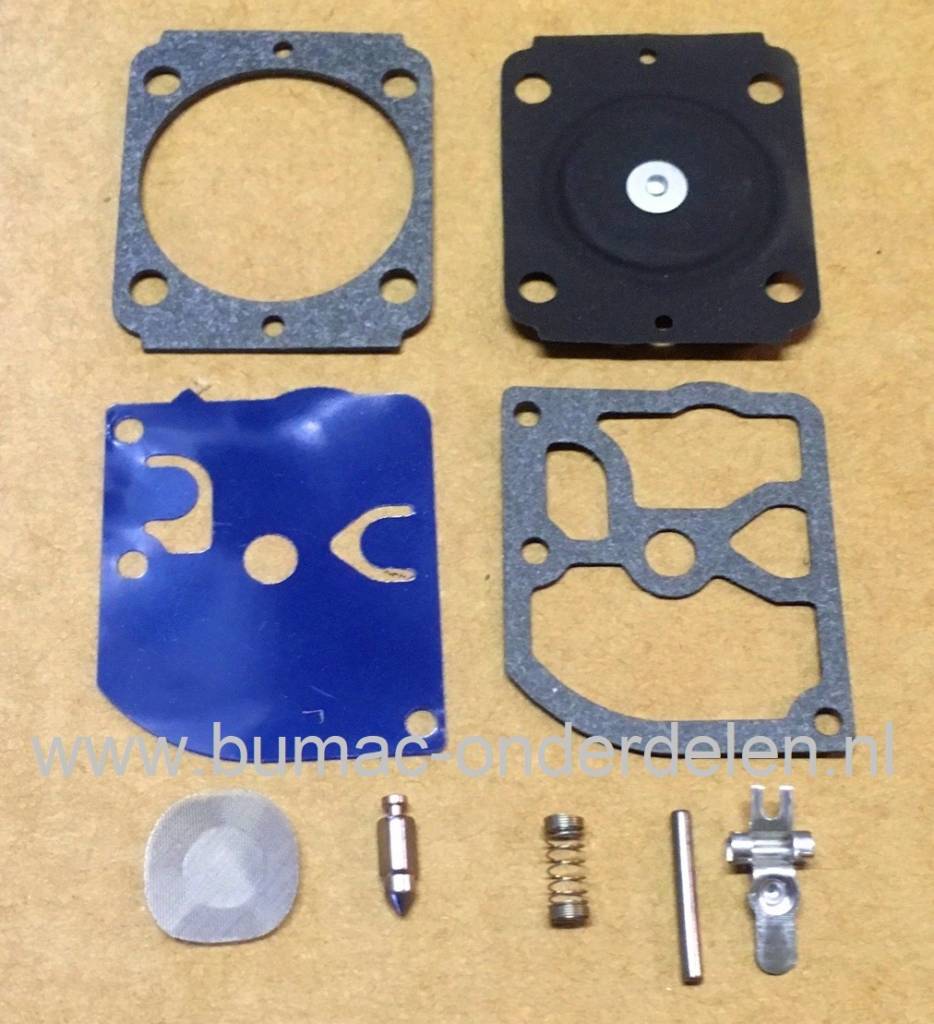 Carburateur Reparatie set voor Stihl Bosmaaier, Bladblazer BG55, BG56, BG66, BG86, FC56, FC70, FS40, FS50, FS56, FS70, HT56, KM56, SH56, SH86  met een Zama C1M-S141 Carburator, Membraanset, Dichting, Pakking set