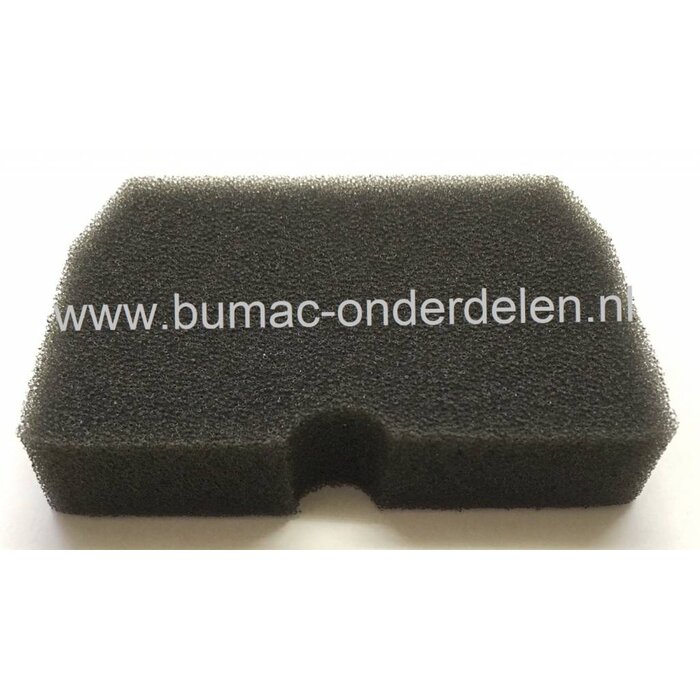 Luchtfilter voor Husqvarna - Jonsered Bosmaaier, Trimmer, Motorzeis Schuimfilter voor Husqvarna 343, 343F, 343FR, 343FRM, 343R, 345FX, 345FXT, 345R, 345RX, Jonsered BC2145, CC2145, FC2145, FC2145S, FC2145W  Lengte 90 mm Breedte 58 mm Hoogte 20 mm