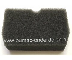 Luchtfilter voor Husqvarna - Jonsered Bosmaaier, Trimmer, Motorzeis Schuimfilter voor Husqvarna 343, 343F, 343FR, 343FRM, 343R, 345FX, 345FXT, 345R, 345RX, Jonsered BC2145, CC2145, FC2145, FC2145S, FC2145W  Lengte 90 mm Breedte 58 mm Hoogte 20 mm
