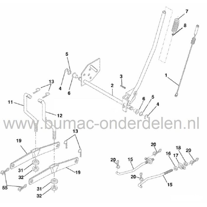 Pin voor Ophanging Maaidek Husqvarna - AYP - Jonsered - Partner - Mc Culloch - Lazer - Wizard - Yardpro, Zitmaaier, Tuintrekker,