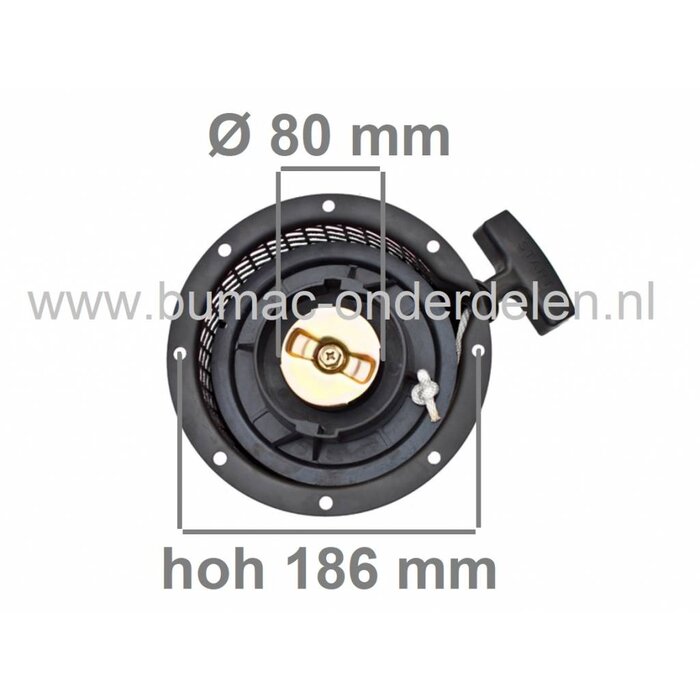 Handstarter voor Yanmar LA70 en 178F Dieselmotoren op Generator, Tuinfrees, Waterpomp, Aggregaat, Trilplaat, Houtversnipperaar, Yanmar Complete Handstarters, Repeteerstarters Yanmar, Trekstarter Compleet voor YANMAR LA 70 en 178 F Dieselmotoren