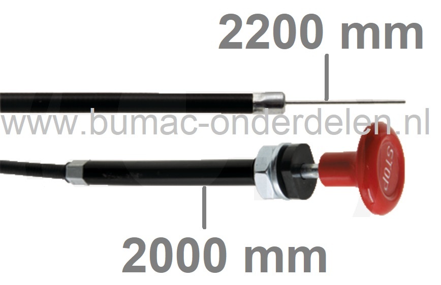 Motorstopkabel Universeel voor Tuintrekkers, Trilplaat, Minikraan, Zitmaaier, Kabel Motorstop, Universele Stopkabel, Bedieningskabel Universeel