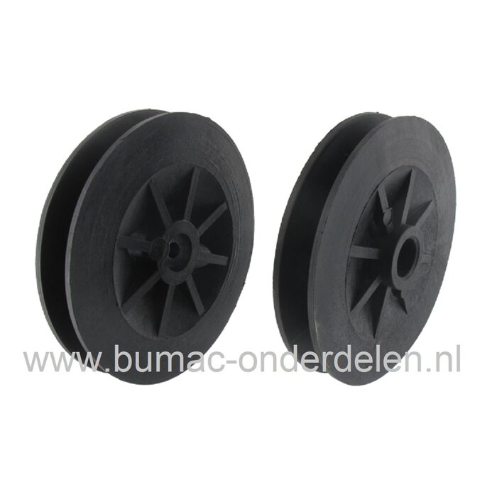 Poelie voor Aandrijfbak van Grasmaaiers, Loopmaaiers, Cirkelmaaiers van onder andere Dormak, Kiva, Pilote 88, Riemschijf voor Aandrijfbak van Grasmaaier, Veegmachine V snaar Poelie voor Tandwielkast, Aandrijfpoelie, Pouly Versnellingsbak, Aandrijfschijf v