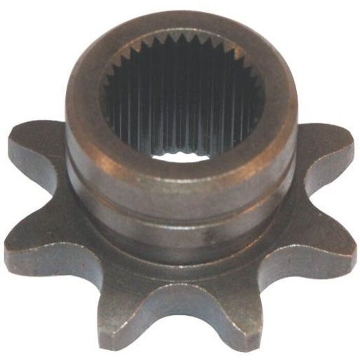 Ketting Tandwiel 8 Tands Spline Peerless Aandrijfbak  Castelgarden - Stiga - Mountfield - Alpina - Honda - Sabo - Viking - Sabre - Solo - Motec, Modellen voor 1999, 102 en 122 Cm, Zitmaaier - Frontmaaier - Tuintrekker, Tandwiel op Peerless Versnellingsbak