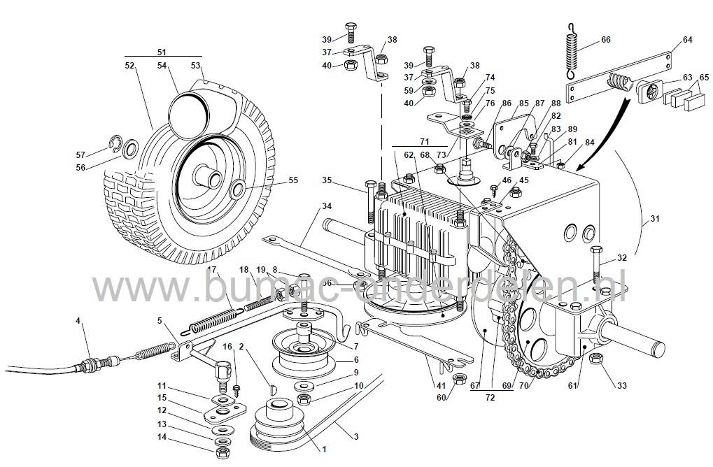 Tandwiel 8 Tands Spline voor Ketting Castelgarden - Stiga - Alpina - Mountfield, Zitmaaier - Frontmaaier - Tuintrekker