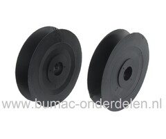 Poelie voor Aandrijfbak van Emak Grasmaaiers, Pouly voor Tandwielkast EMAK Cirkelmaaiers, Benzinemaaiers, Gazonmaaiers, Veegmachines, V snaar poelie, Riemschijf, Aandrijfschijf