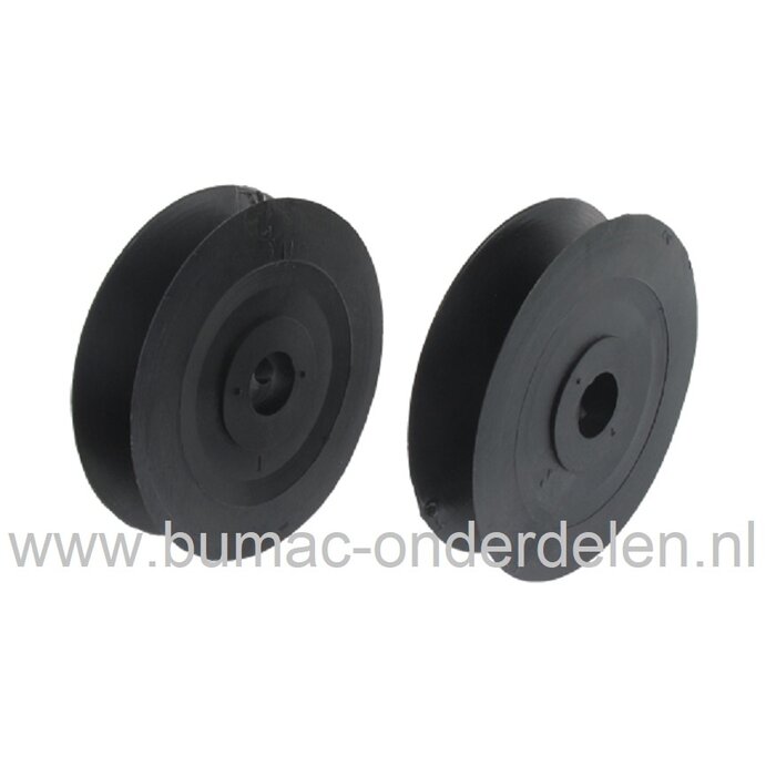 Poelie voor Aandrijfbak van Emak Grasmaaiers, Pouly voor Tandwielkast EMAK Cirkelmaaiers, Benzinemaaiers, Gazonmaaiers, Veegmachines, V snaar poelie, Riemschijf, Aandrijfschijf