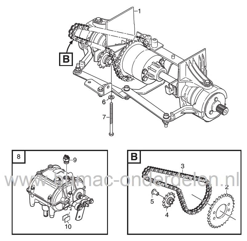 Kettingtandwiel Stiga Primo - Castelgarden - Mountfield - Alpina, Tandwiel voor Aandrijving van Zitmaaier - Frontmaaier - Tuintrekker