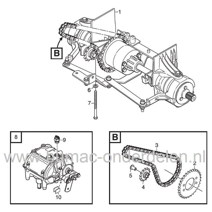 Kettingtandwiel Stiga Primo - Castelgarden - Mountfield - Alpina, Tandwiel voor de Aandrijving van Zitmaaier - Frontmaaier - Tuintrekker