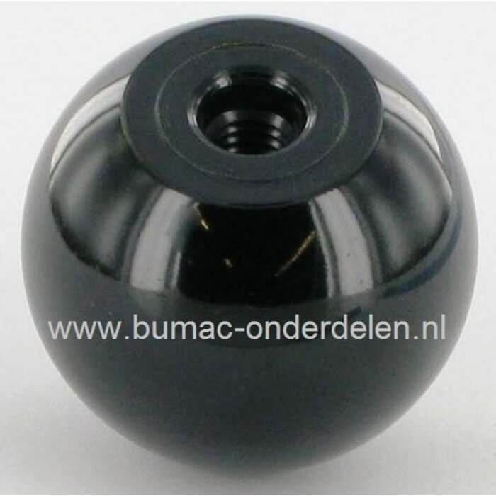 Knop Ø 40 mm, draad M10 voor diverse hendels van Grasmaaiers, Zitmaaiers, Frontmaaiers, Tuinfrees, Trilplaat, Tuintrekkers, Loopmaaiers, Cirkelmaaiers, Kogelknop voor Hendel, Knoppen voor Benzinemaaiers, Gazonmaaiers, Grasmachines Bakelieten knop rond 40
