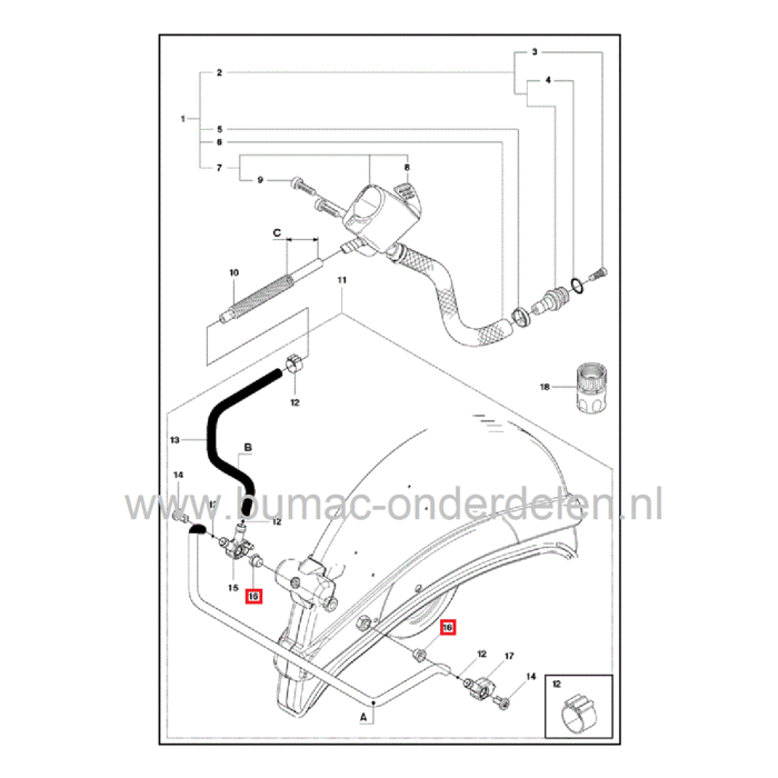 Nippel voor Sproeier Husqvarna, Jonsered, Partner Motorslijpers, Doorslijpmachines, Waternippel voor HUSQVARNA K30, K40, K750, K760, K960, KV960, K970, K1250, K1260, K2500, K6500,Bandenzaag Husqvarna, Electrolux, Jonsered, Partner Motorslijpers, Doorslijp