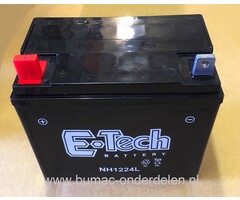 Degelijke Accu 12 V 24 Ampere Onderhoudsvrij voor Zitmaaiers, Trilplaten, Frontmaaiers, Trekkers, Quad Batterij Stiga, MTD, CastelGarden, Viking, Husqvarna, Alko, Jonsered, Wizard, Wolf, Honda, Murray, Kubota, JohnDeere, Iseki